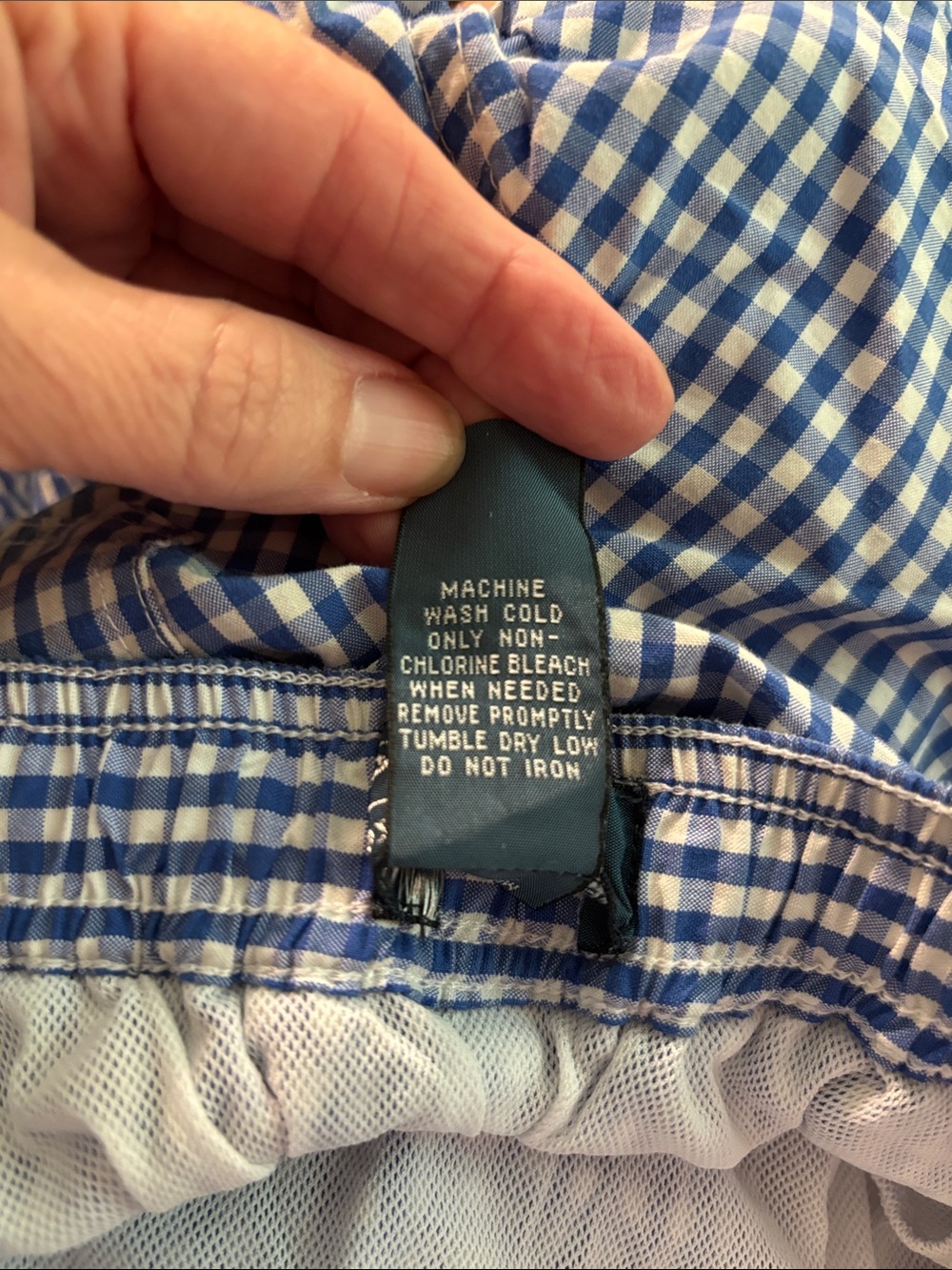 Boy’s Ralph Lauren Blue and White Gingham Swim Trunks - Picture 7 of 7